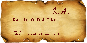 Kornis Alfréda névjegykártya